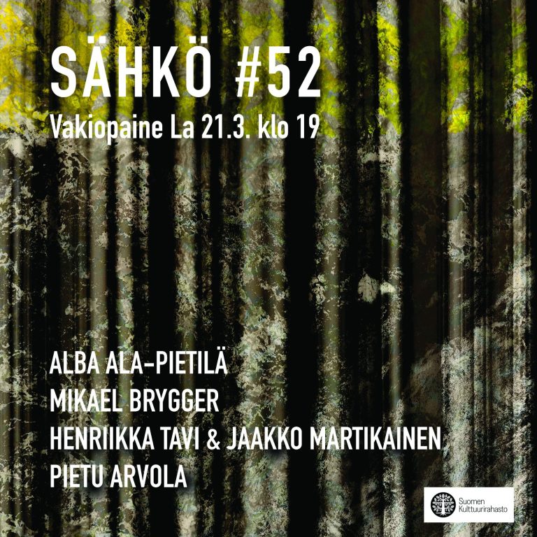 Sähkö #52 la 21.3. klo 19 Vakiopaineessa